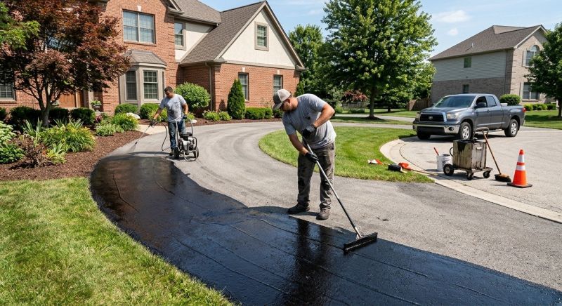 Hot Tar Driveway Sealing in Columbus, OH